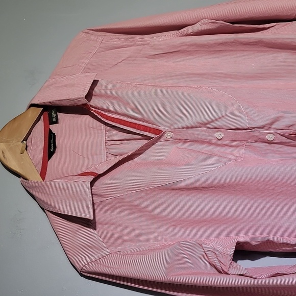 Eddie Bauer Y2K Long Sleeve Collared Pin Striped Button Down Blouse - Picture 2 of 8